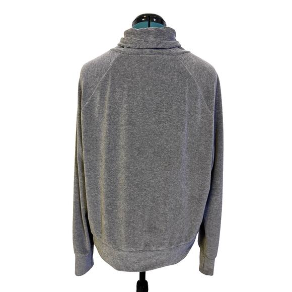 Sweaty Betty Gray Velour Sweatshirt Pullover Funnel Neck Size Medium - Picture 4 of 9